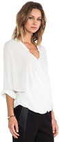 Thumbnail for your product : Halston 3/4 Sleeve Drape Front Blouse