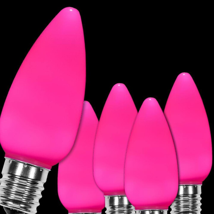 OptiCore C9 LED Pink Smooth/Opaque Shatter-Resistant Christmas Light Bulbs (25-Pack)