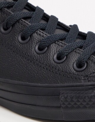 Converse Chuck Taylor All Star Ox leather sneakers in black mono - ShopStyle
