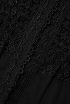 Thumbnail for your product : Charo Ruiz Ibiza Clemence Tiered Guipure Lace-trimmed Cotton-blend Voile Maxi Dress - Black