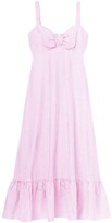Thumbnail for your product : Kate Spade Seersucker Stripe Bow Midi-Dress