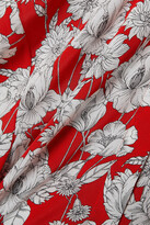 Thumbnail for your product : Jason Wu Jason Wu - Belted Floral-print Silk-crepe Playsuit - Red