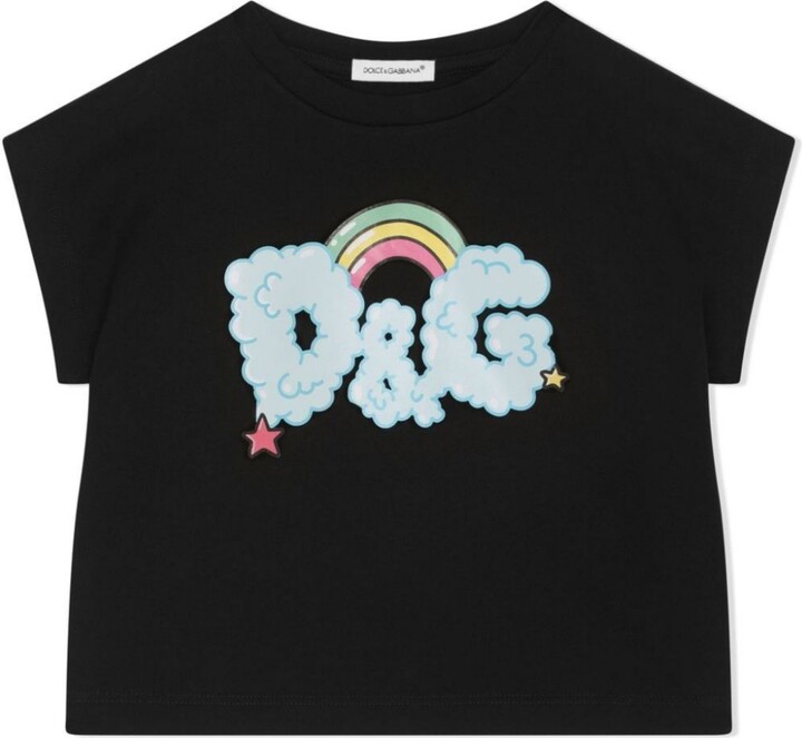 Dolce & Gabbana Children X Gianpiero D’Alessandro Black Logo Print T