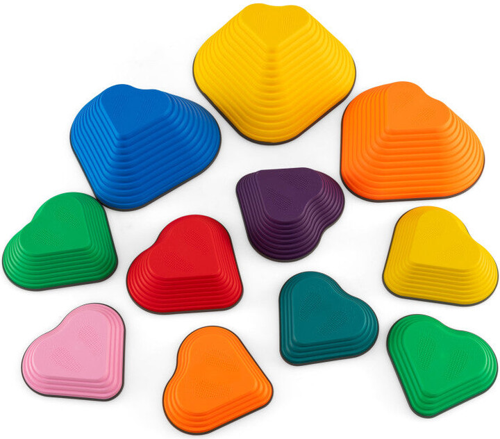 Hivvago 11 Pieces Kids Stepping Stones Stackable Balance Blocks Indoor Outdoor