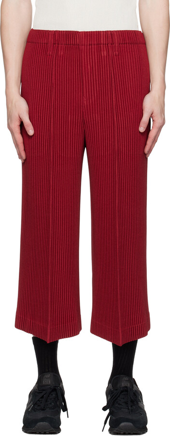 Red multi Carbo grid-print cotton trousers, SMR Days