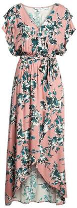 Splendid Floral Print Wrap Maxi Dress