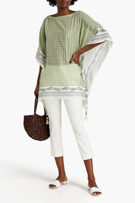 Tory Burch Printed cotton and silk-blend voile tunic