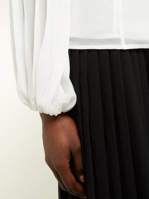 Zimmermann Sunray Body Bishop Sleeve Crepe Blouse - Womens - White