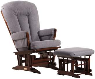 Dutailier Colonial Glider and Ottoman Combo in Coffee and Dark Grey