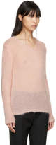 Thumbnail for your product : Saint Laurent Pink Mohair V-Neck Sweater