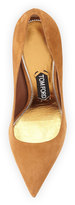 Thumbnail for your product : Tom Ford Suede Golden-Heel Pointed Pump, Tan