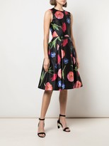 Thumbnail for your product : Carolina Herrera Floral Print Midi Dress