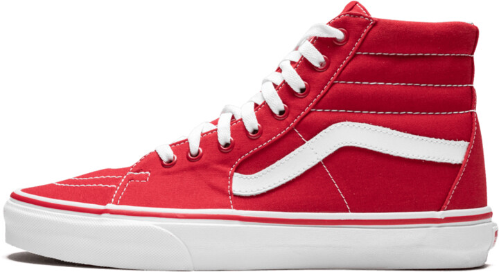 all red high top vans