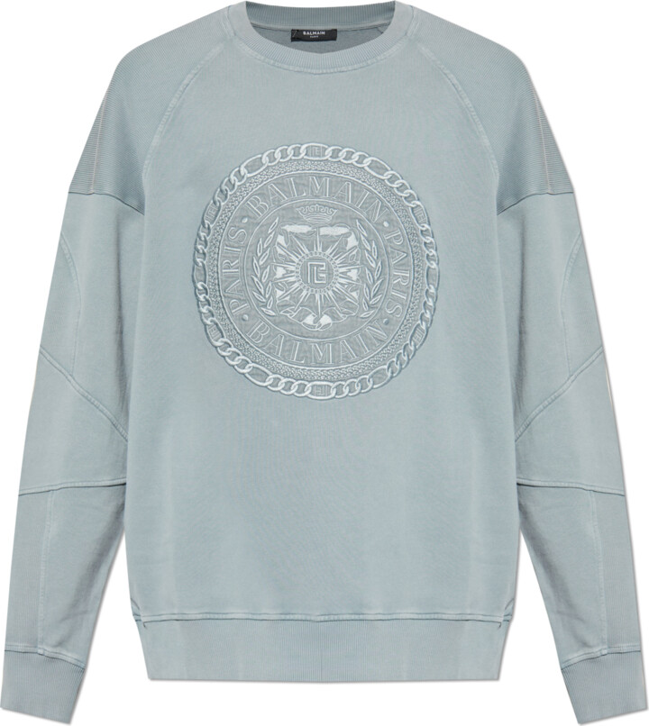 Balmain Sweatshirt With Logo  - Grey