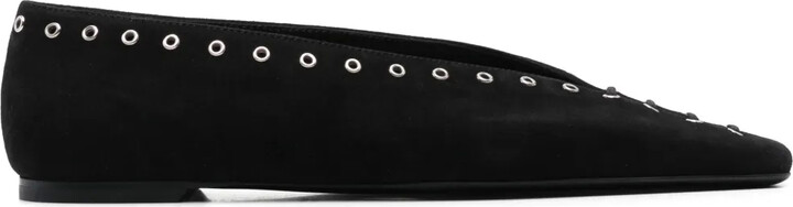 Totême Suede Lace-Up Ballerina Shoes