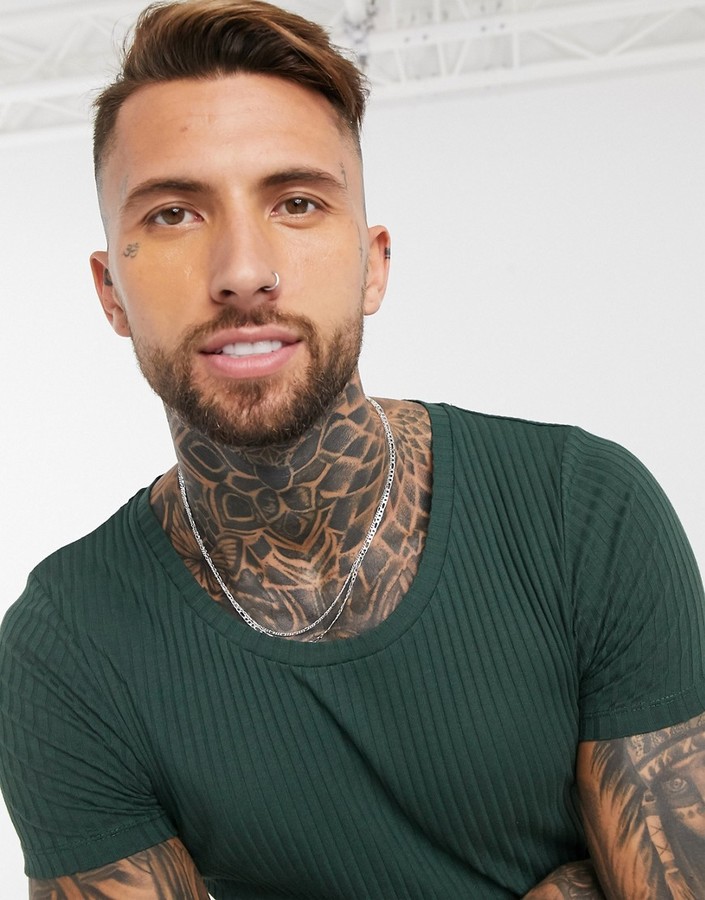 green muscle fit shirt