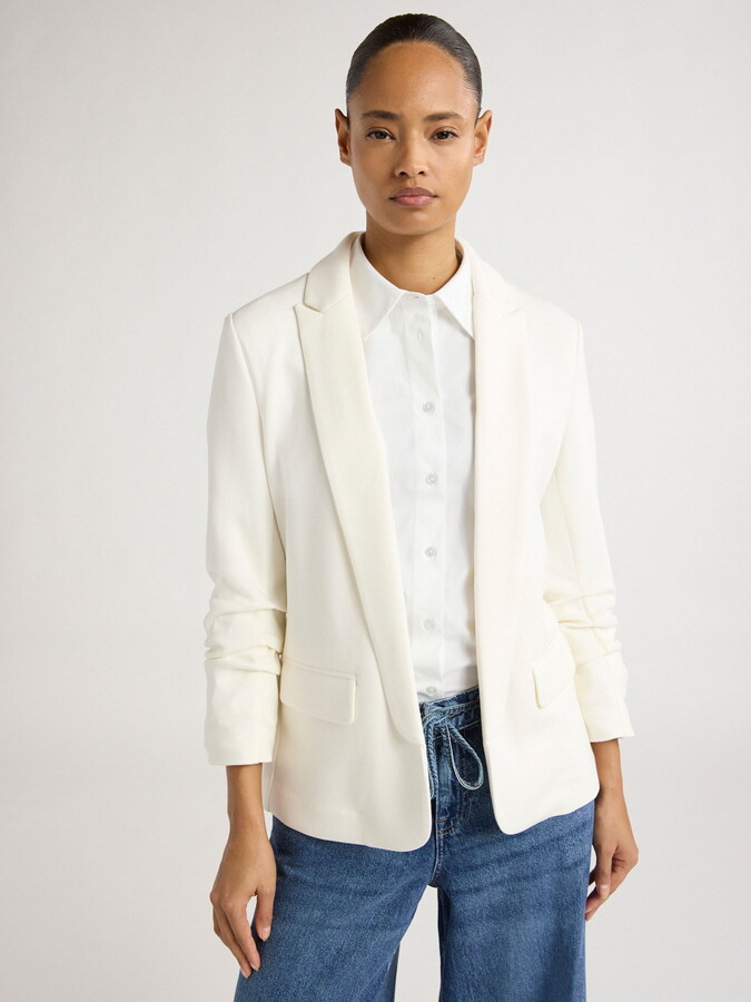 Scoop Women’s and Women’s Plus Ultimate ScubaKnit Relaxed Blazer with Scrunch Sleeves, Sizes XS-4X
