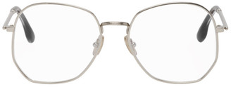 Victoria Beckham Silver Oversized Angular Glasses