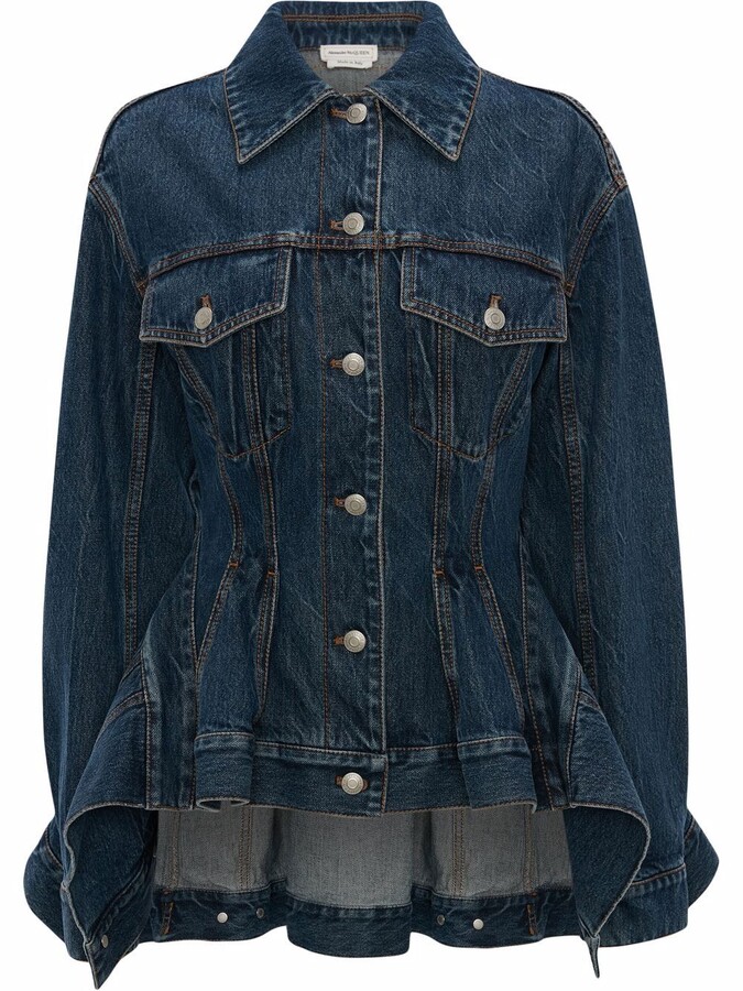 ruffle sleeve jean jacket