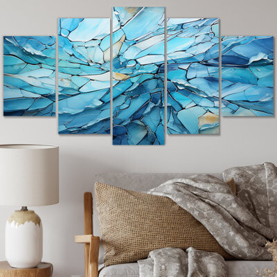 Antartica Icebound Kaleidoscope Geometric I On Canvas 5 Pieces Print