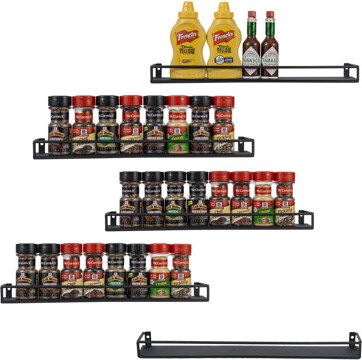 8 Jar Wall Mounted Spice Storage Rack