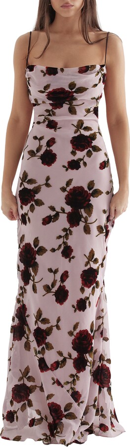 Serena Floral Velvet Burnout Maxi Dress