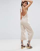 Thumbnail for your product : ASOS Halter Jumpsuit In Linen