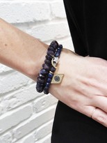 Thumbnail for your product : Sydney Evan Diamond Evil Eye Charm on Cubed Lapis Beaded Bracelet