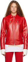 Red Zip Leather Jacket 