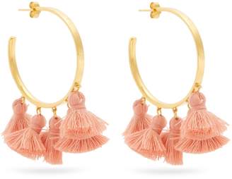MARTE FRISNES Raquel gold-plated tassel hoop earrings