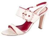 Thumbnail for your product : Manolo Blahnik Leather Ankle-Strap Sandals
