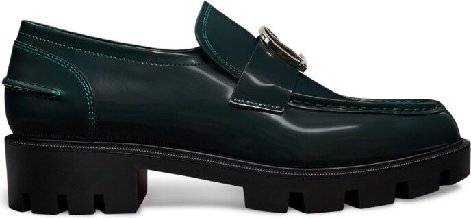 Christian Louboutin Cl Moc Lug Leather Loafers - ShopStyle