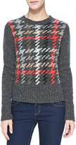 Thumbnail for your product : Autumn Cashmere Plaid Rib-Trim Cashmere Sweater