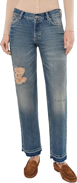 Free People Up All Hours Slim Women's Clothing Blue Delphinium : 25, Cotton/Denim