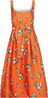 Emilia Wickstead Shaina Belted Floral-print Cloque Midi Dress