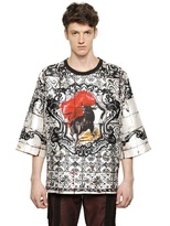 Thumbnail for your product : Dolce & Gabbana Oversize Bull Printed Silk T-Shirt