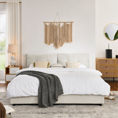 Latitude Run Storage Upholstered Hydraulic Platform Bed With Integrated Headboard