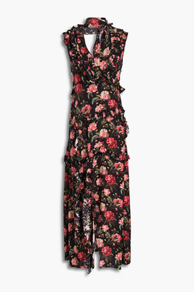 R 13 Ruffled floral-print silk crepe de chine midi dress