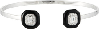 Nikos Koulis 18k White Gold Diamond & Black Enamel Split Bracelet, 0.51tcw