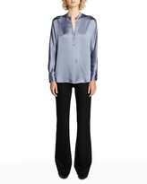 Thumbnail for your product : Vince Band-Collar Silk Blouse