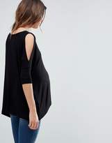 Thumbnail for your product : ASOS Maternity Oversized Cold Shoulder Top with Asymmetric Hem