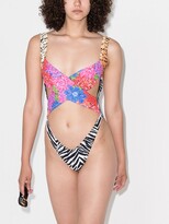 Thumbnail for your product : Reina Olga Exotica cross front swimsuit