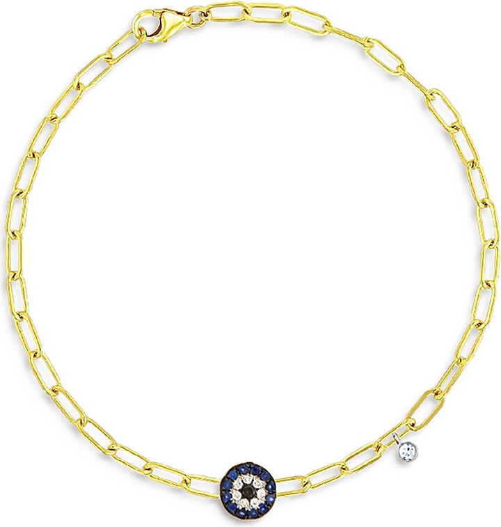 Meira T 14K Yellow Gold & Blue Sapphire Evil Eye Bracelet