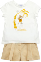 Thumbnail for your product : Chloé Pleated Twill Shorts, Sand, Sizes 2-5