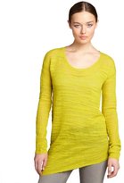 Thumbnail for your product : Halston chartreuse wool blend scoop neck asymmetrical sweater