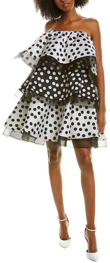 Carolina Herrera Tiered Silk Cocktail Dress - ShopStyle