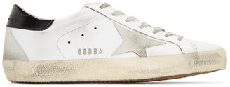 Golden Goose Deluxe Brand 31853 White & Black Lettering Superstar Sneakers