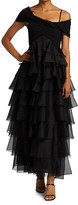 Thumbnail for your product : Giambattista Valli Wrapped Off-The-Shoulder Ruffle Tiered Gown