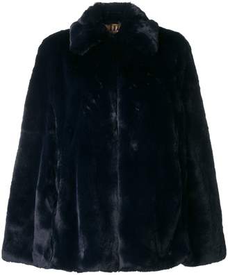 Burberry faux fur cape