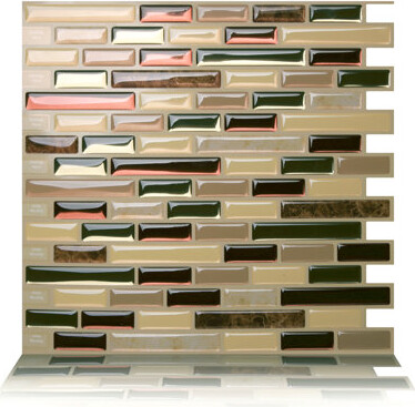 Tic Tac Tiles 10'' W x 10'' L PVC Peel and Stick Mosaic Tile